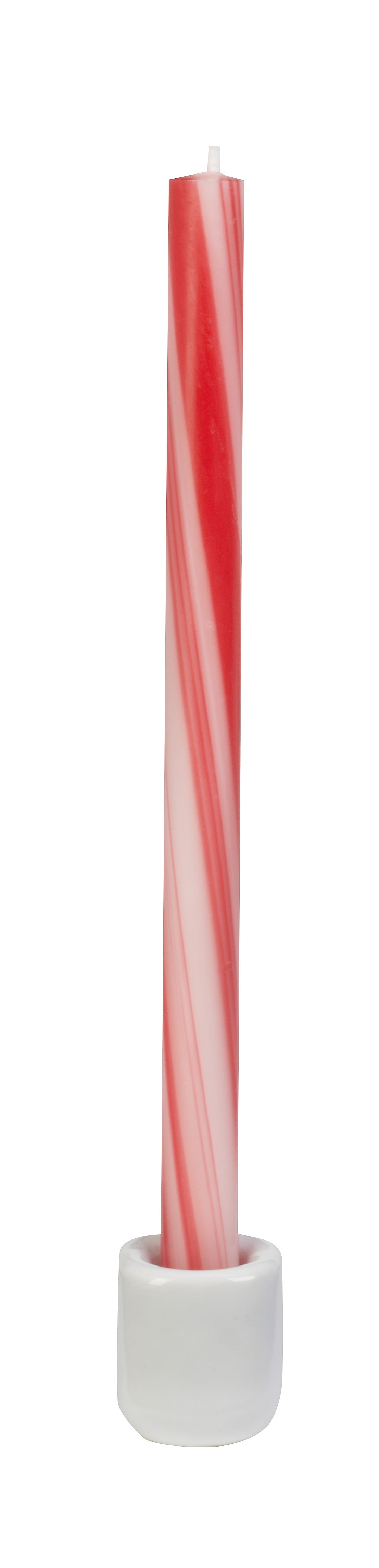 Candycane candle peppermint flavor with red and white stripes