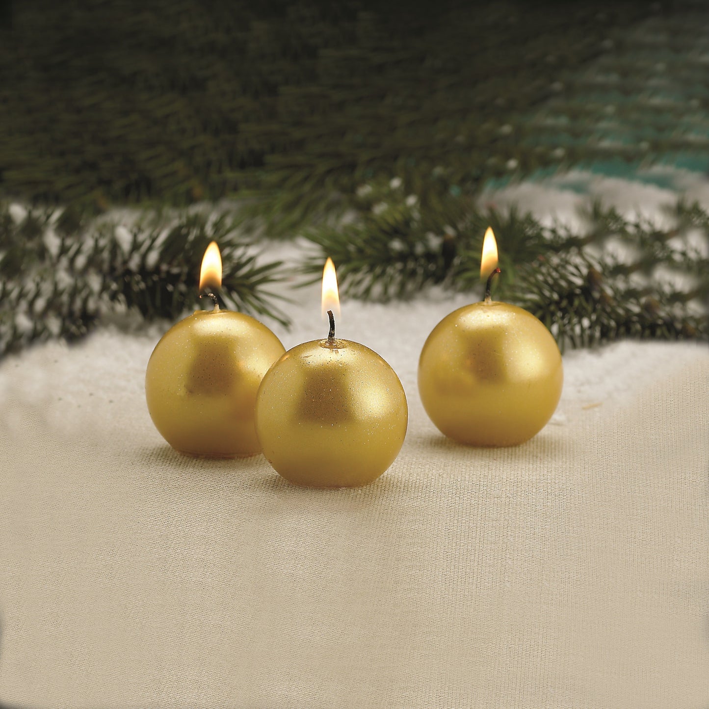 1.5" Dia Metallic Gold Candle- Set of 12