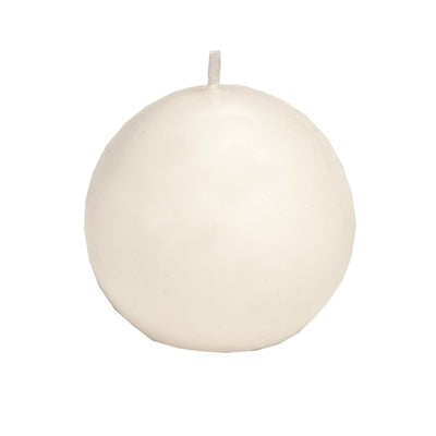 3-inch dia. Ball Candle, Ivory - Box of 4