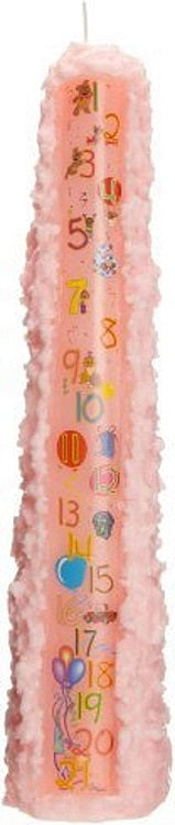 15 inch tall pink numbered birthday candle for milestone celebrations