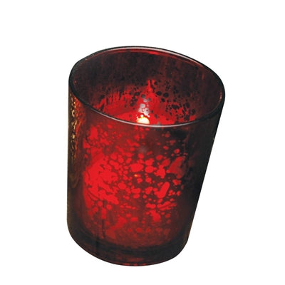 Rustic Red Glass Votive Holders- Box of 12