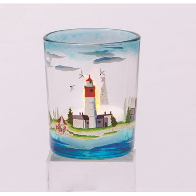 Seashore Scene Glass Votive Holder - Box of 6