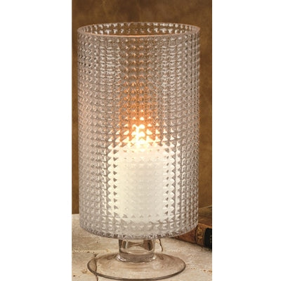 10" Height Diamond Glass Hurricane