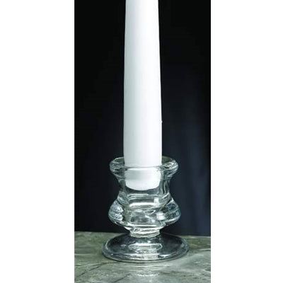 Box of 12 clear 7/8 glass holders for candles with minimalist design