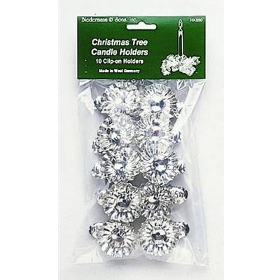 Silver Tree Clip-ons for 1/2" dia. Candle -10 pkg of 10