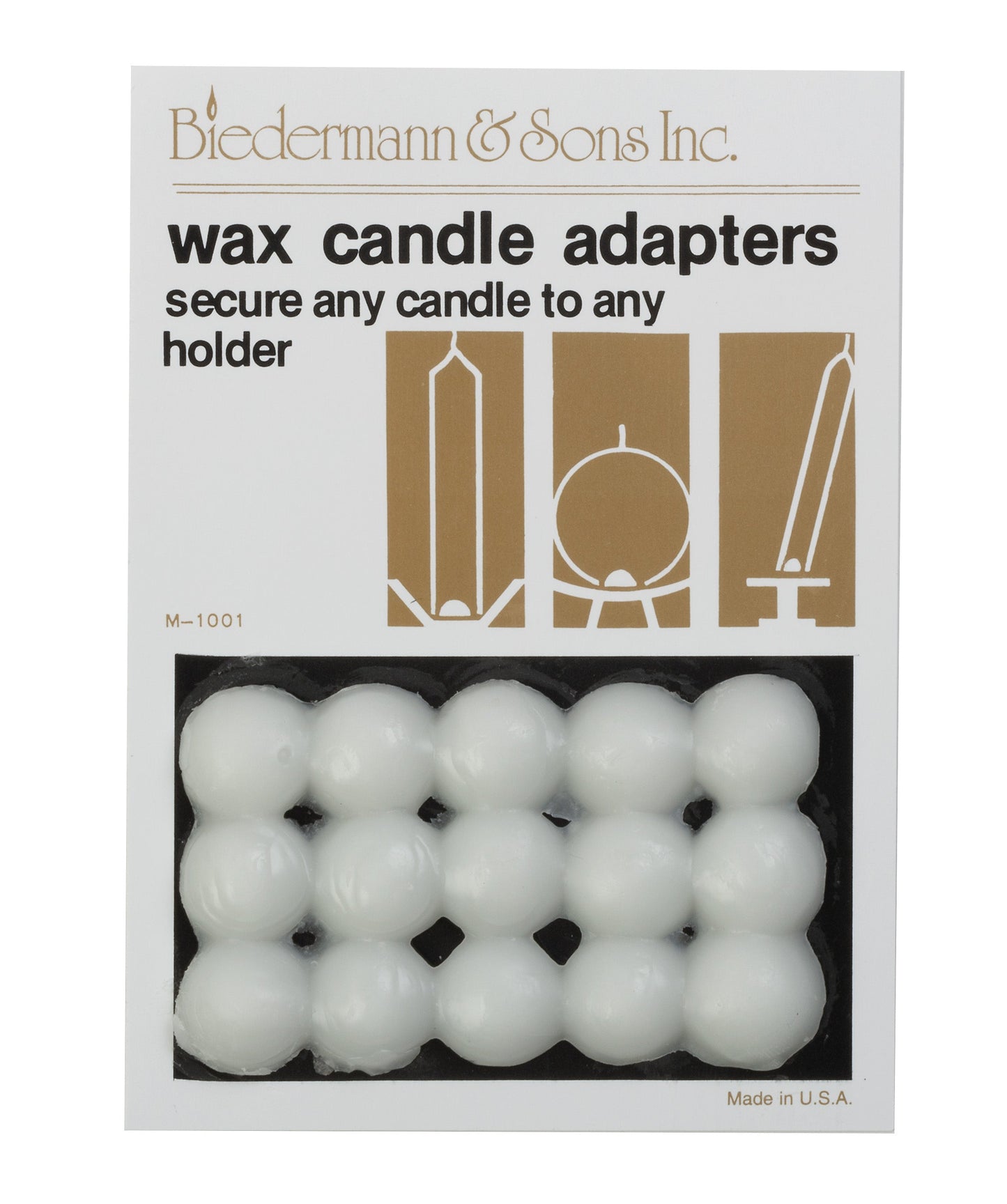 Case of 12 wax candle adapter pellets for secure and stable taper candle placement