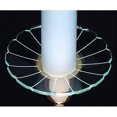 Fancy Segmented Glass Bobeche Candle Holder - Box of 12