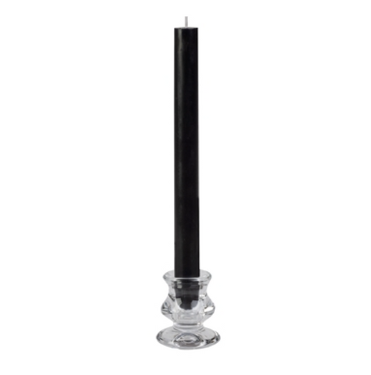 7/8" diameter x 10" Tall Jet Black Taper Candle - Case 12