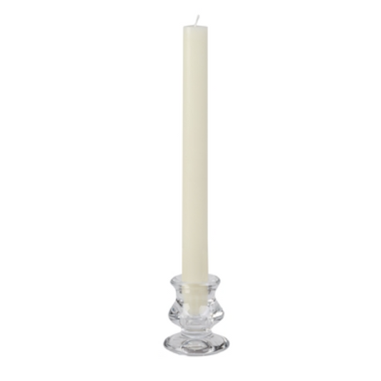 7/8" diameter x 10" Tall Ivory Cream Taper Candle - Case 12