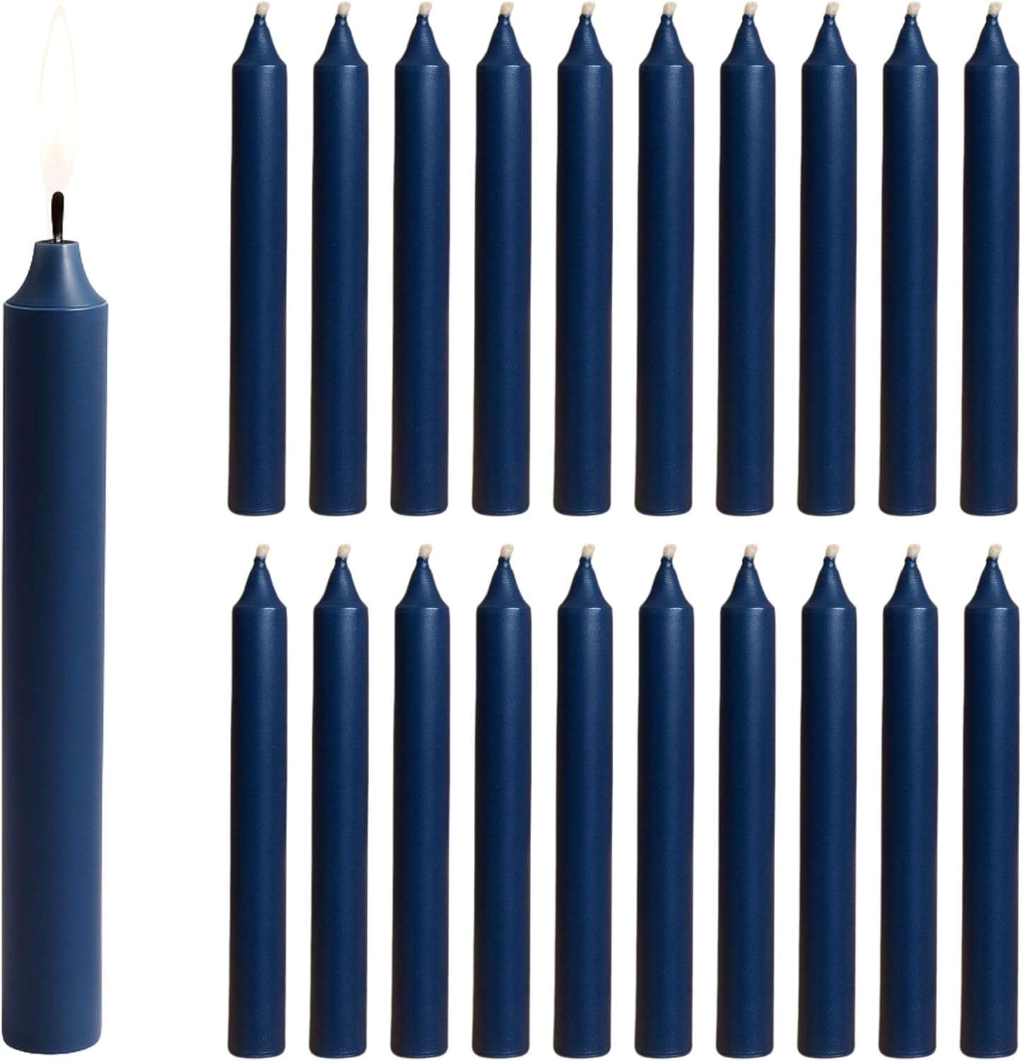 Navy Blue Chime Candles - Set of 20 Perfect for Decorations and Events ...