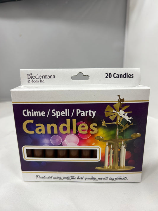 Chime Candles, Brown - 20 Candles