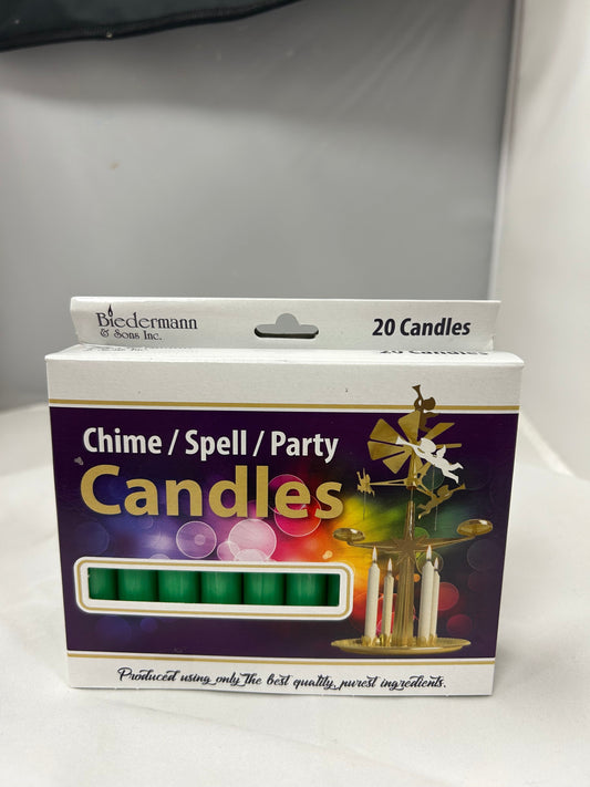 Chime Candles, Light Green- Box of 20 Candles