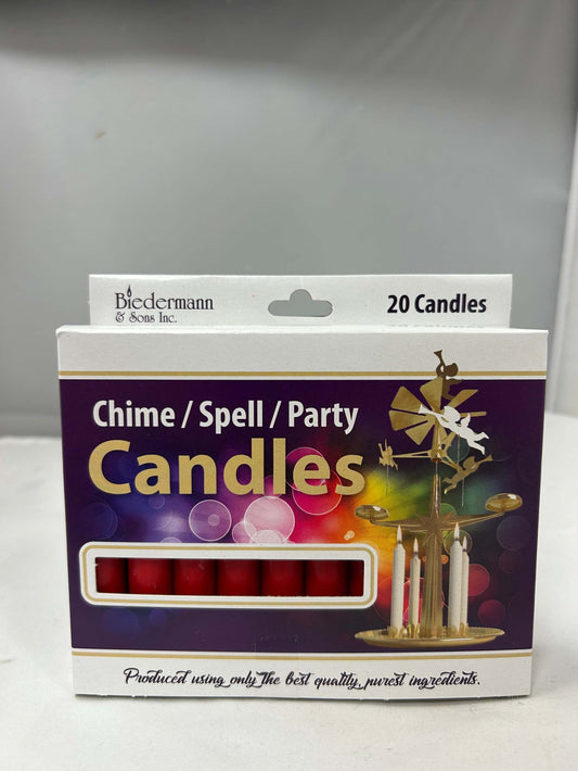 Red chime candles 0.5 inch diameter 4 inch height