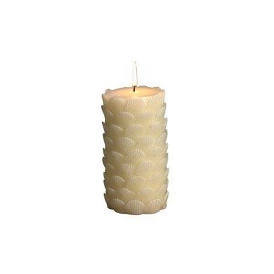 Ivory Seashell Pillar Candle (3" dia. x 6" ht.)- Box of 4