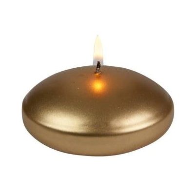 Metallic Gold Floating Candles - Large ( 2 acetate box of 8 )