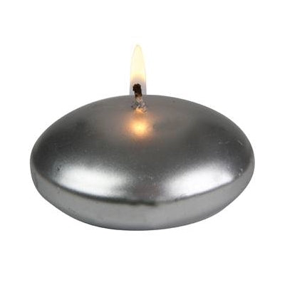 Metallic Silver Floating Candles -Large ( 2 acetate box of 8 )