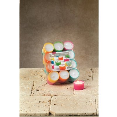 Assorted Color Acrylic Tealight Candles- Pkg of 18