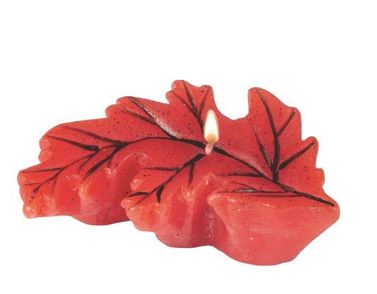 Red & Yellow Fall Leaf Floats Novelty Candle