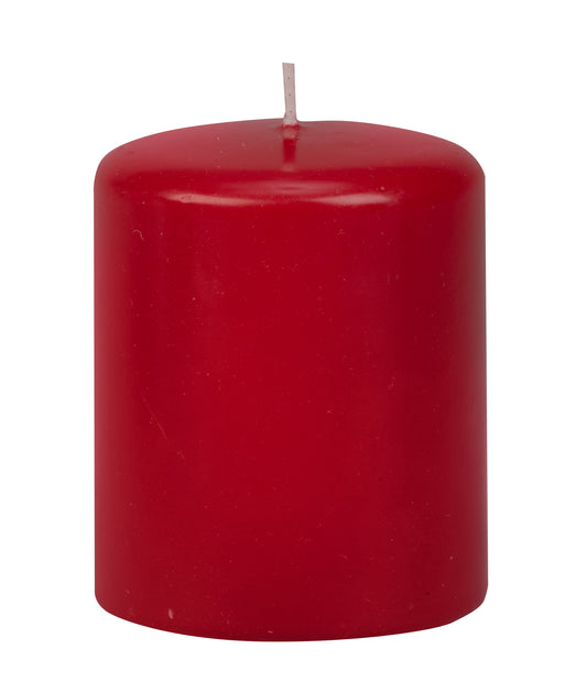 3" X 4" Cranberry Pillar Candle - Box of 6