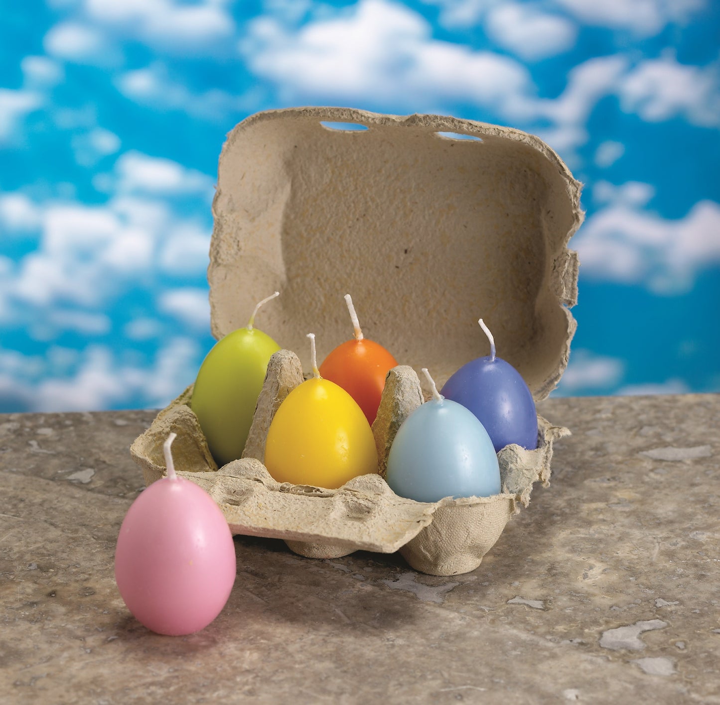 Egg Candle Asst Pastel Colors - Set of 12
