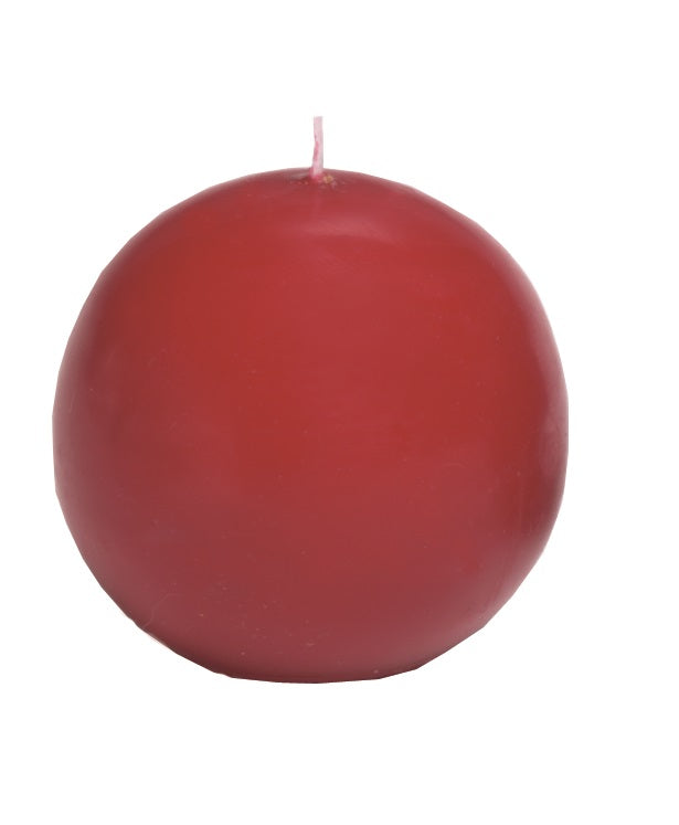 Burgundy Ball Candles, 2.5" Diameter, Burns 8 Hours (Box of 4)
