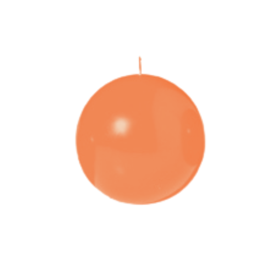 Peach Ball Candles, 2.5" Diameter, Box of 4