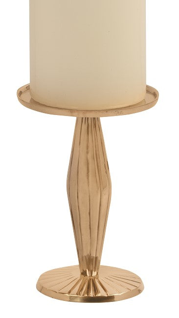 5" Ht. Sunburst Brass 3" Pillar Candle Holder