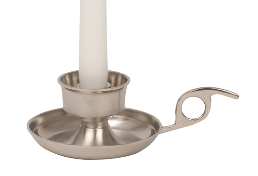 Classic Nickel Chamberstick for 7/8" Taper Candle