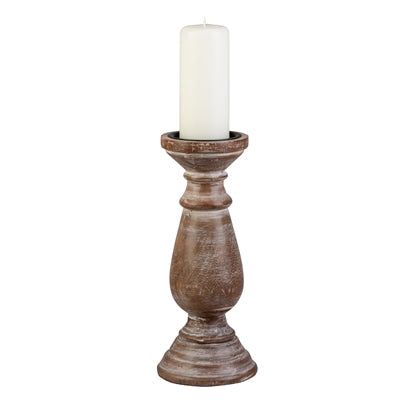 9.75" Height Brown Wooden Holder- Fits 3" Pillar