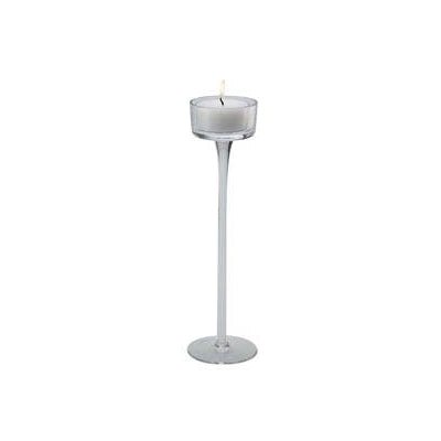 Set of 4 elegant 11-inch clear glass daylight Pedestal candle pedestals for elevated candle displays