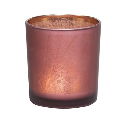 Box of 6 Russet Red Taro Leaf Holder, 3x3 inches, decorative autumn candle accents