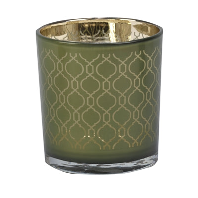 Olive-Green Zen Design Pillar Holder 4" x 5" - Box of 4