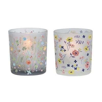 Assorted Floral Scene Candle Holder