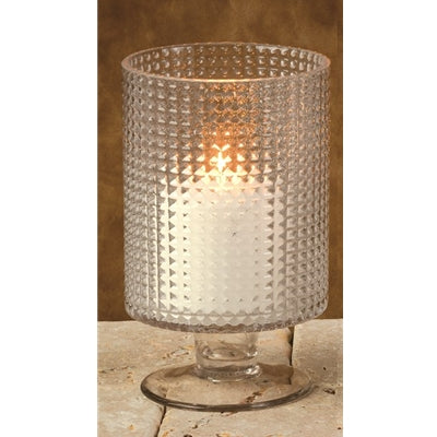 8" Ht Diamond Glass Hurricane