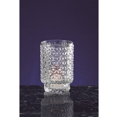 Glass Diamond Mini Hurricane - Box of 6