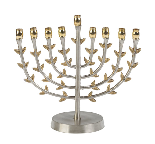 SILVER & BRASS LEAF MENORAH