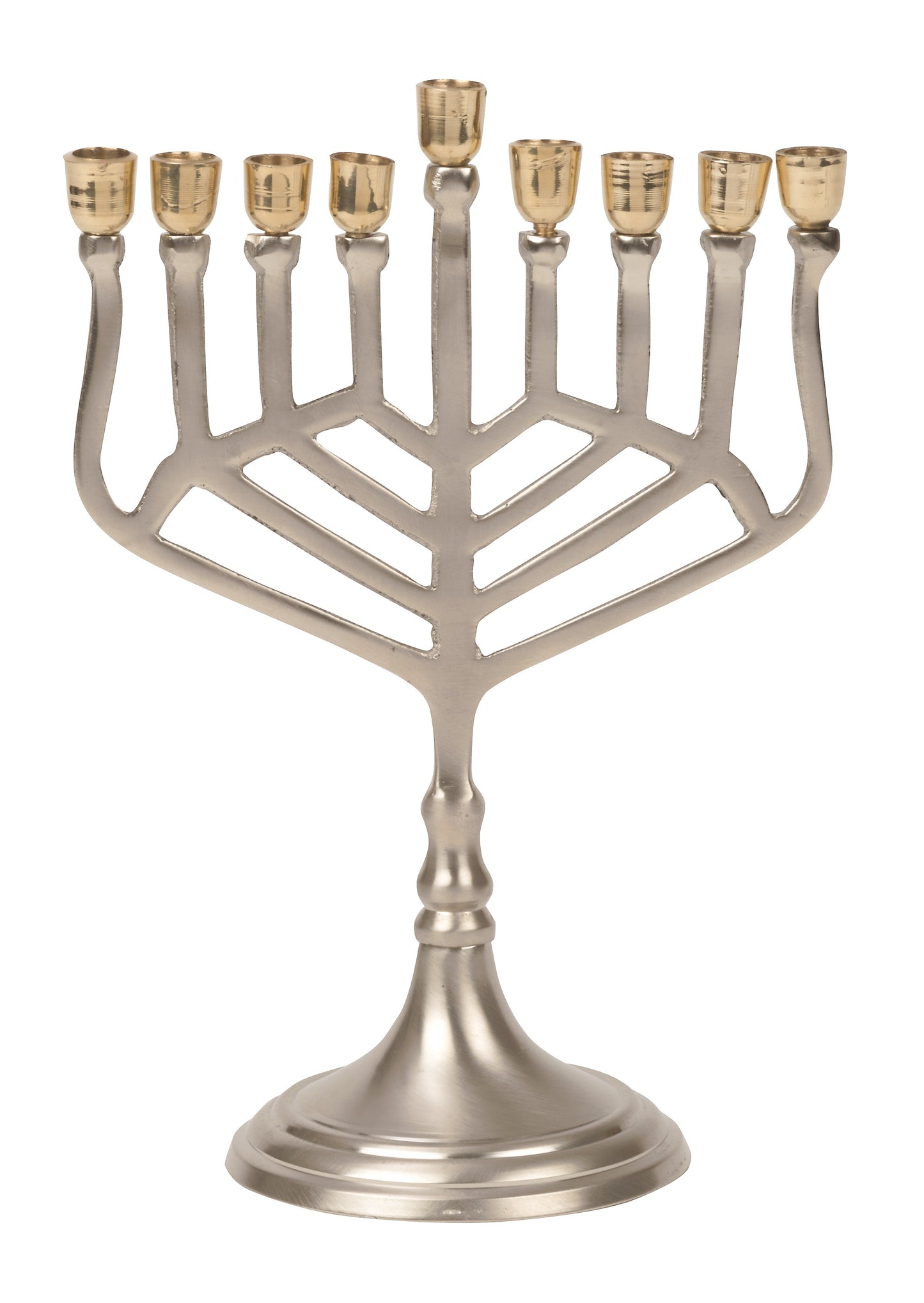 Geometric Nickel/brass Menorah
