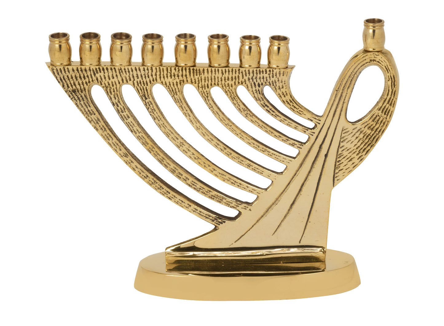 Brass Harp Design Menorah