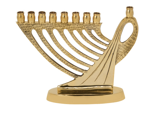 Brass Harp Design Menorah