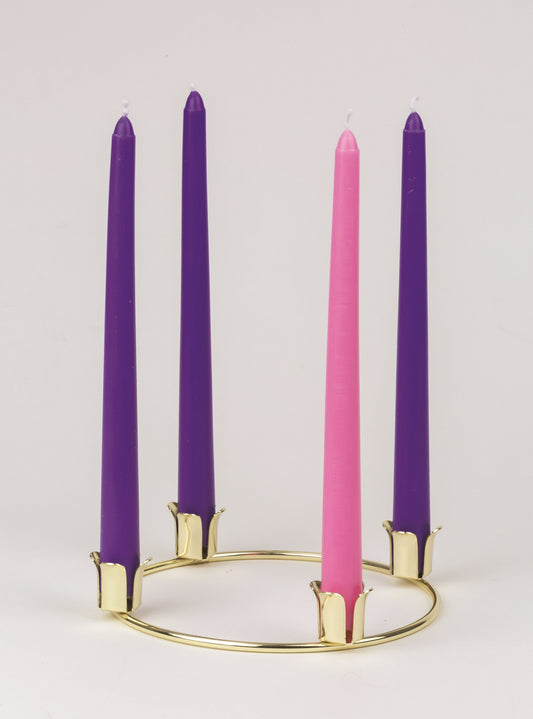 Brass Finish Advent 7/8" Diameter Taper Candle Ring