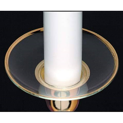 Glass Deep Dished Bobeche w/Gold Rim- box of 12