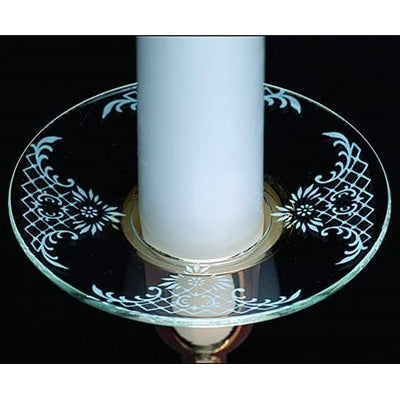 Glass Bobeche w/White Lace Design - Box of 12